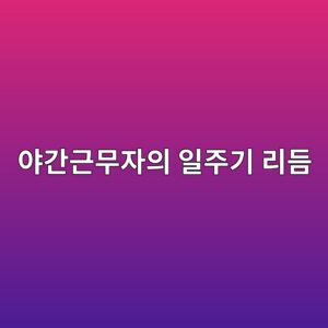 야간근무자의 일주기 리듬 재조정에 관한 생리학적 접근 5 ec95bceab084eab7bcebacb4ec9e90ec9d98 ec9dbceca3bceab8b0 eba6aceb93ac 1786727675